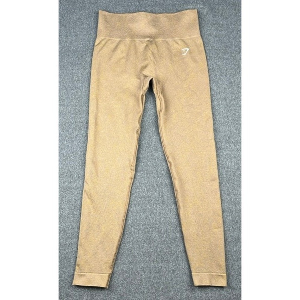 Gymshark Adapt Marl Seamless Leggings Tan Gold High Waisted Size M B2A1B